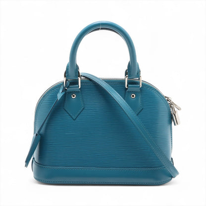 Second hand Louis Vuitton Alma BB Epi Leather Top - handle Handbag Blue - Tabita Bags