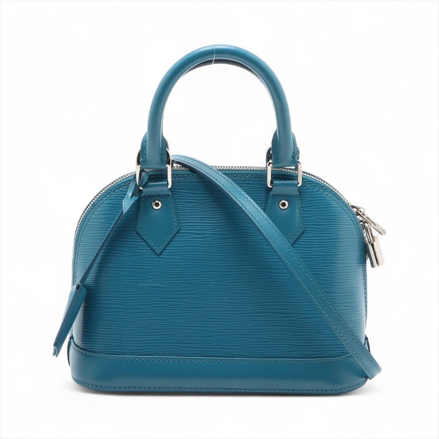Second hand Louis Vuitton Alma BB Epi Leather Top - handle Handbag Blue - Tabita Bags