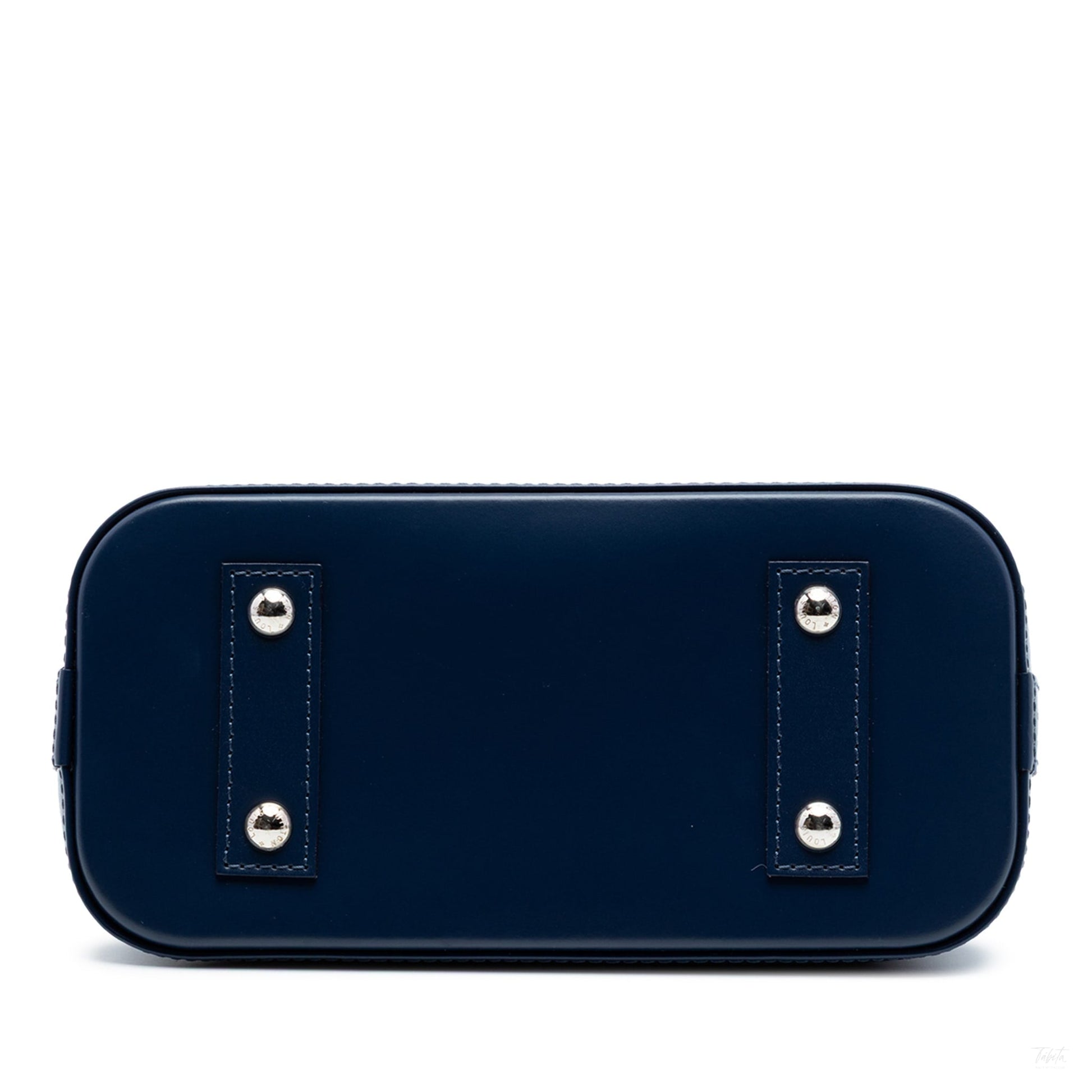 Second hand Louis Vuitton Alma BB Epi Leather Top - handle Handbag Blue - Tabita Bags
