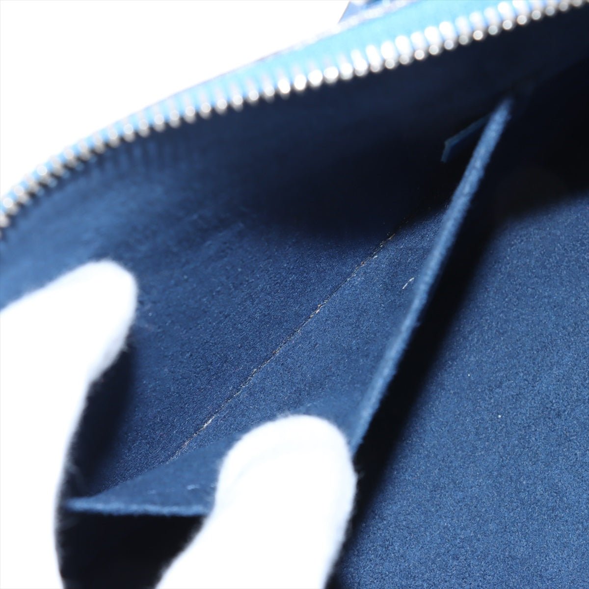 Second hand Louis Vuitton Alma BB Epi Leather Top - handle Handbag Blue - Tabita Bags