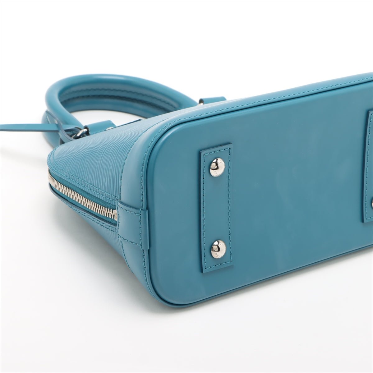 Second hand Louis Vuitton Alma BB Epi Leather Top - handle Handbag Blue - Tabita Bags