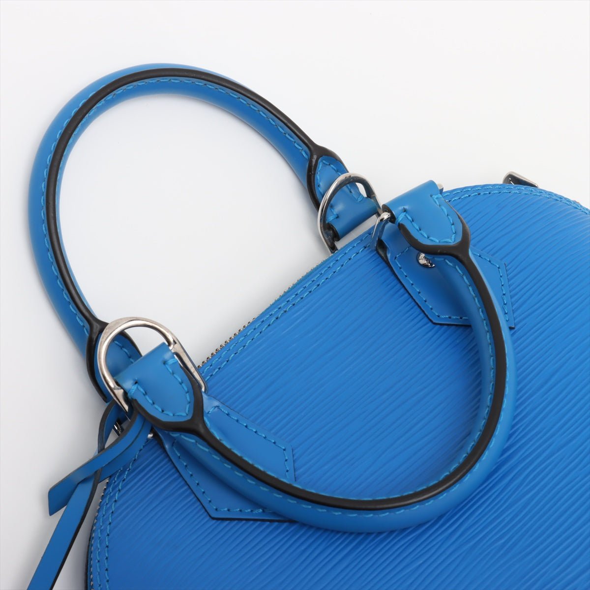 Second hand Louis Vuitton Alma BB Epi Leather Top - handle Handbag Blue - Tabita Bags