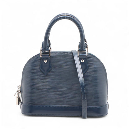 Second hand Louis Vuitton Alma BB Epi Leather Top-handle Handbag Blue - Tabita Bags