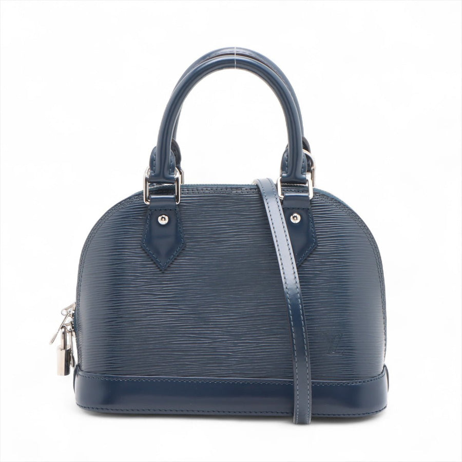 Second hand Louis Vuitton Alma BB Epi Leather Top-handle Handbag Blue - Tabita Bags