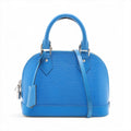 Second hand Louis Vuitton Alma BB Epi Leather Top - handle Handbag Blue - Tabita Bags