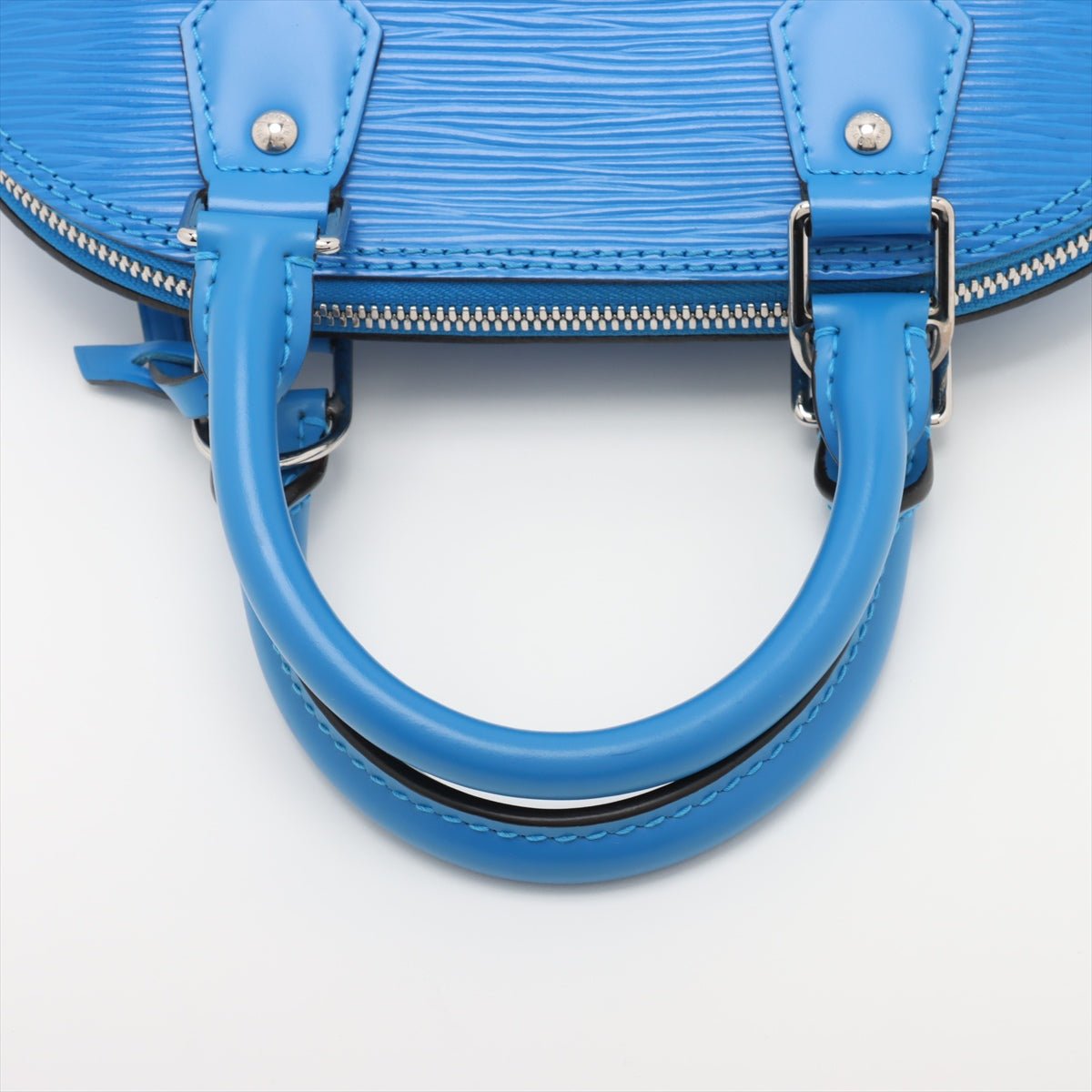 Second hand Louis Vuitton Alma BB Epi Leather Top - handle Handbag Blue - Tabita Bags