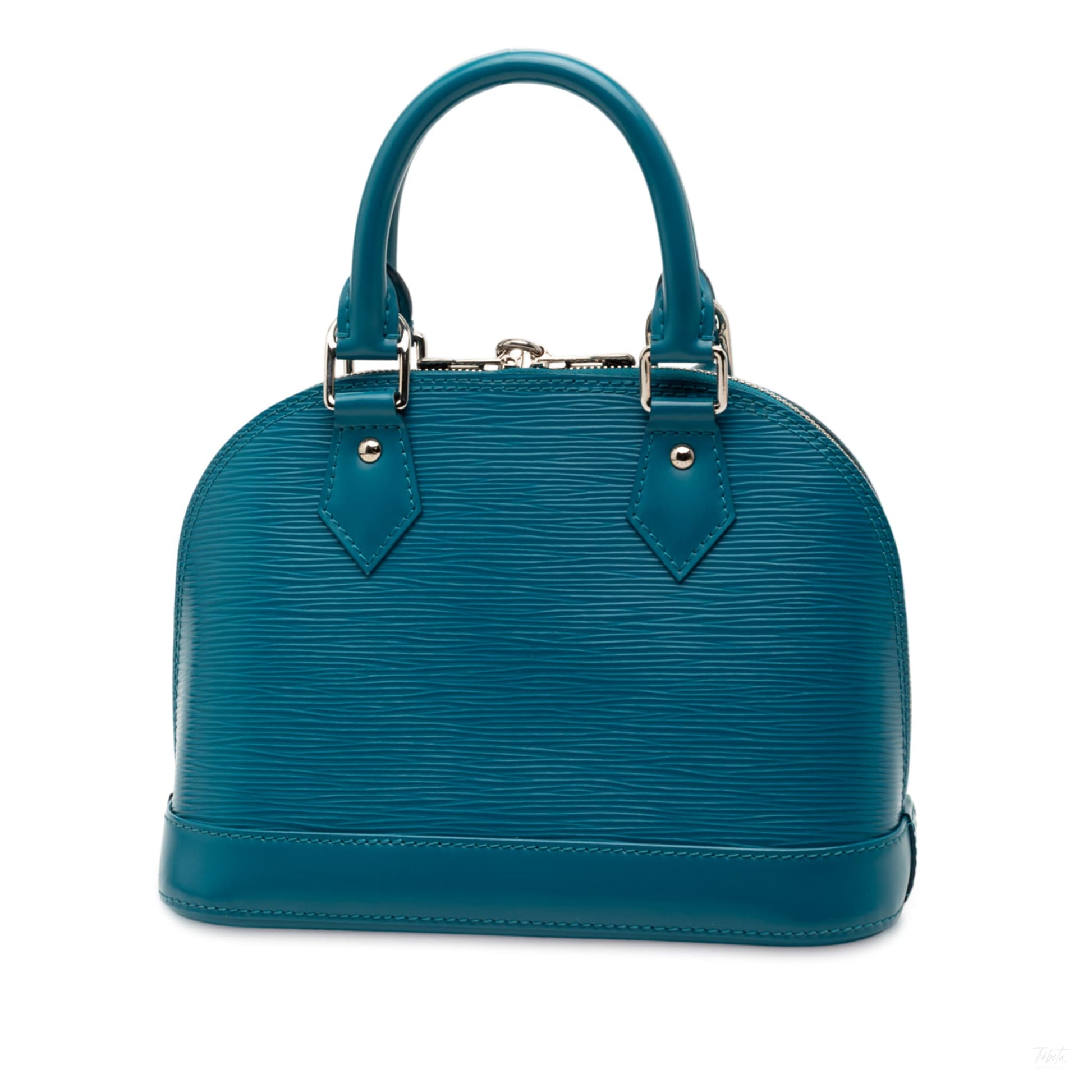 Second hand Louis Vuitton Alma BB Epi Leather Top - handle Handbag Blue - Tabita Bags