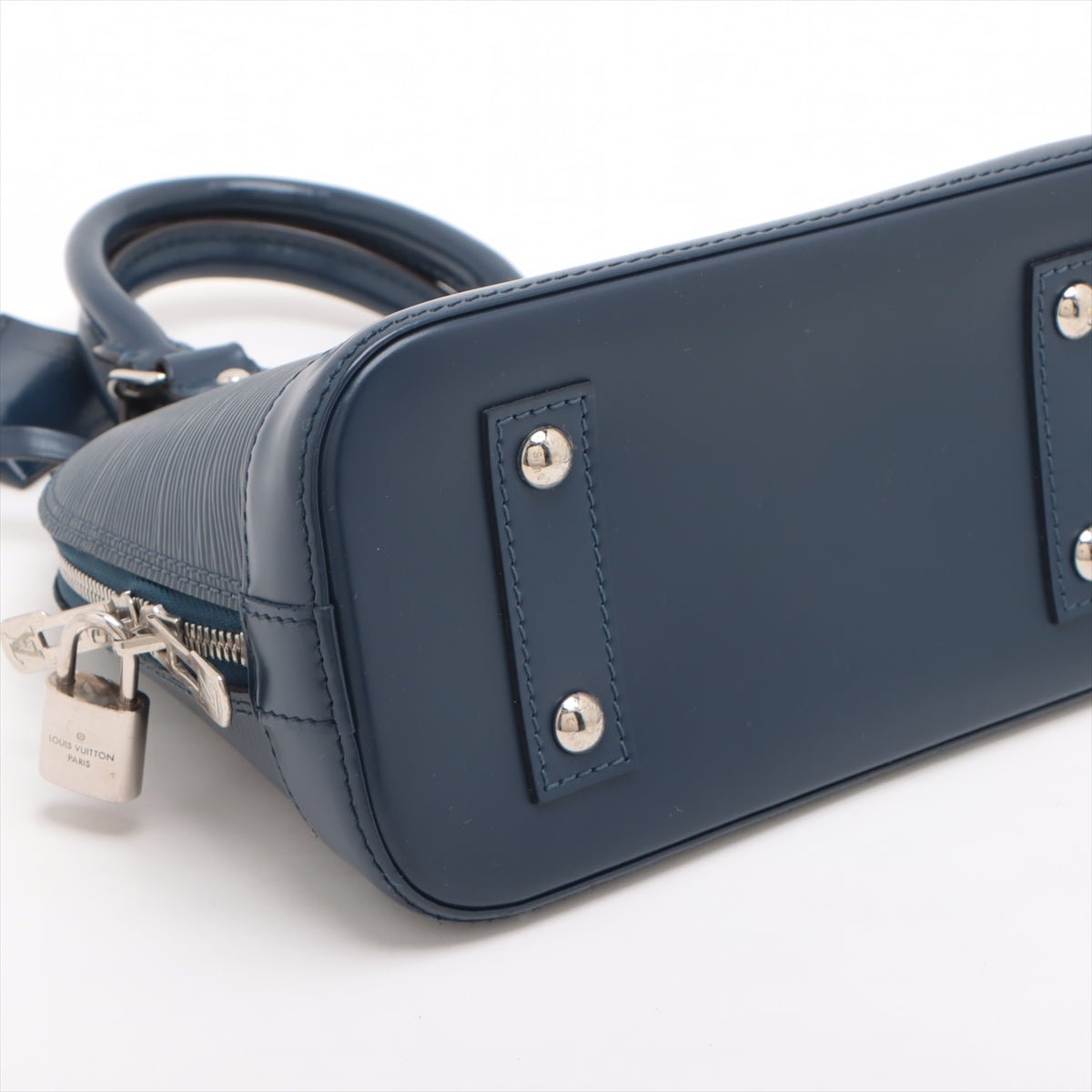 Second hand Louis Vuitton Alma BB Epi Leather Top-handle Handbag Blue - Tabita Bags