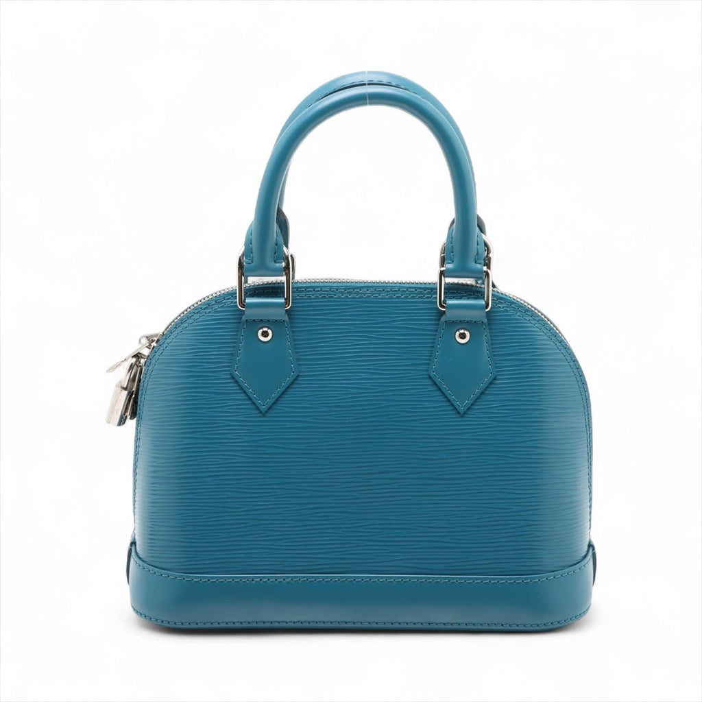 Second hand Louis Vuitton Alma BB Epi Leather Top - handle Handbag Blue - Tabita Bags