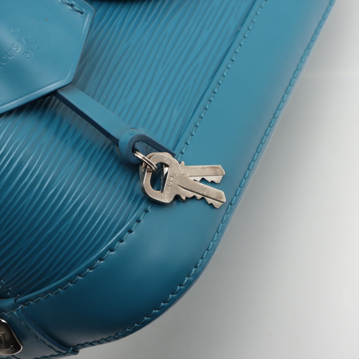 Second hand Louis Vuitton Alma BB Epi Leather Top - handle Handbag Blue - Tabita Bags