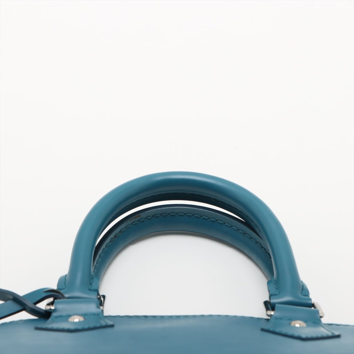 Second hand Louis Vuitton Alma BB Epi Leather Top - handle Handbag Blue - Tabita Bags