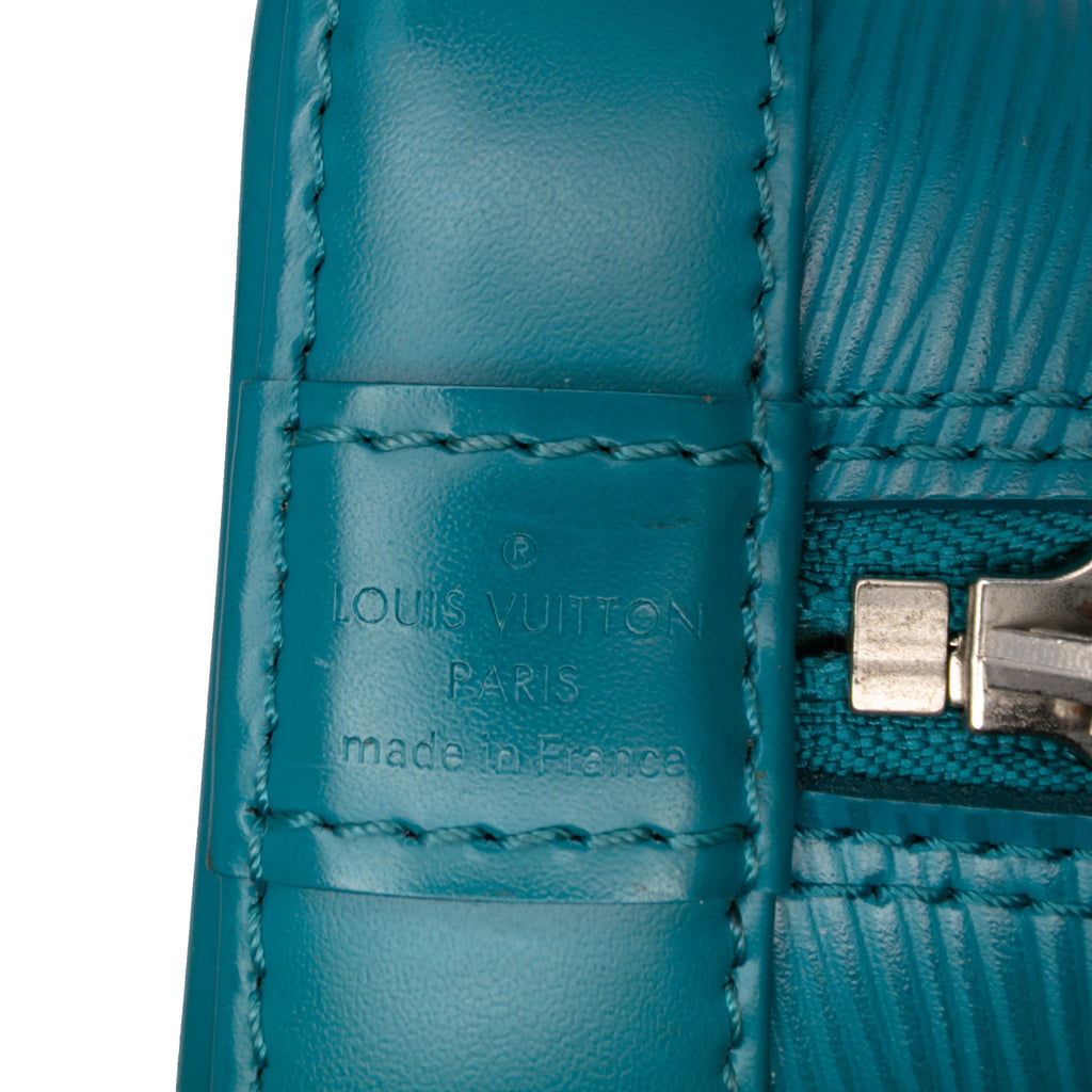 Second hand Louis Vuitton Alma BB Epi Leather Top - handle Handbag Blue - Tabita Bags