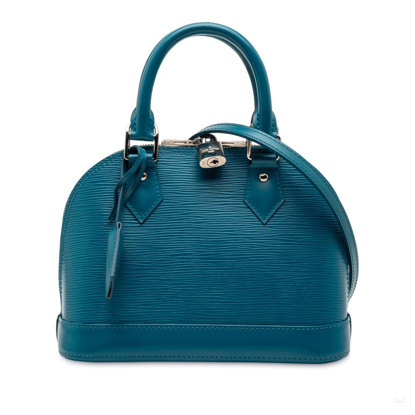 Second hand Louis Vuitton Alma BB Epi Leather Top - handle Handbag Blue - Tabita Bags