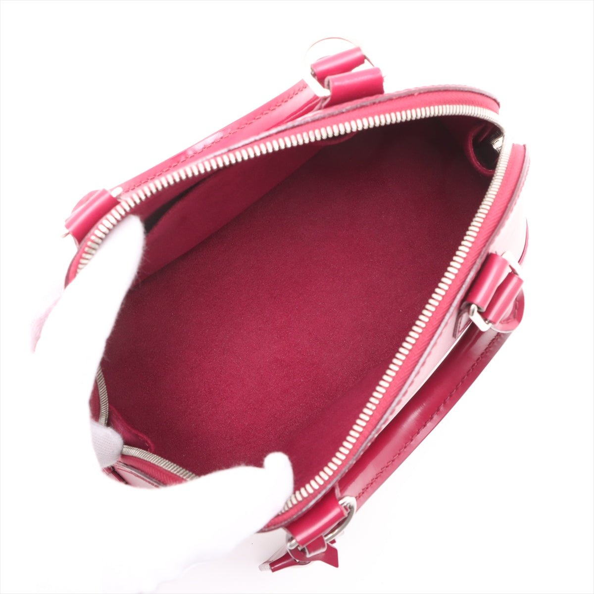 Second hand Louis Vuitton Alma BB Epi Leather Top-handle Handbag Cherry Red - Tabita Bags