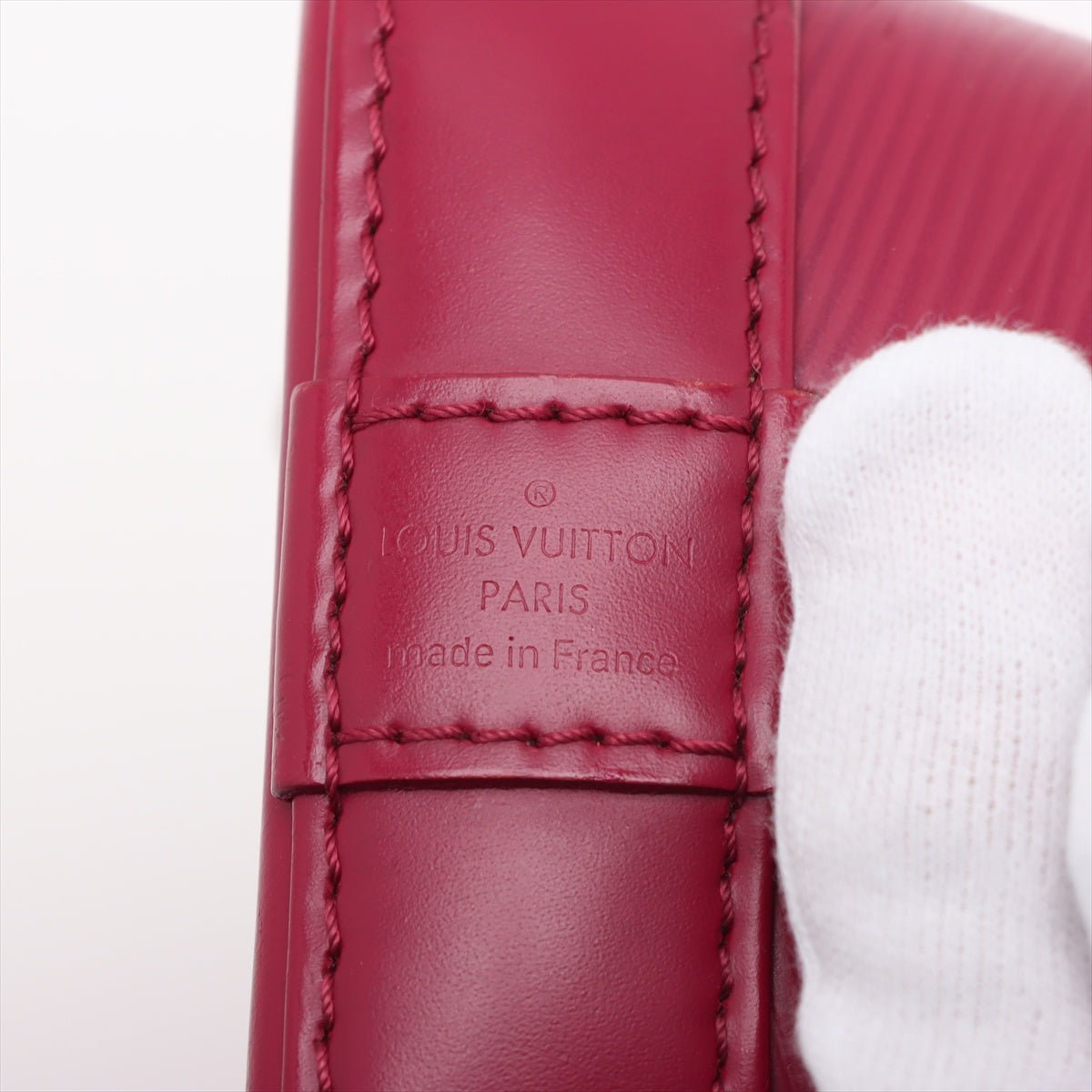 Second hand Louis Vuitton Alma BB Epi Leather Top-handle Handbag Cherry Red - Tabita Bags