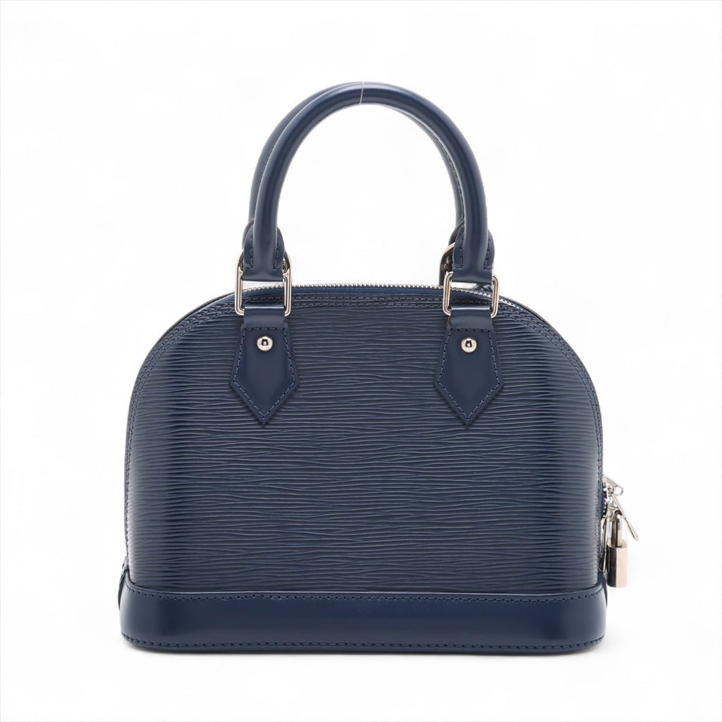 Second hand Louis Vuitton Alma BB Epi Leather Top - handle Handbag Navy - Tabita Bags