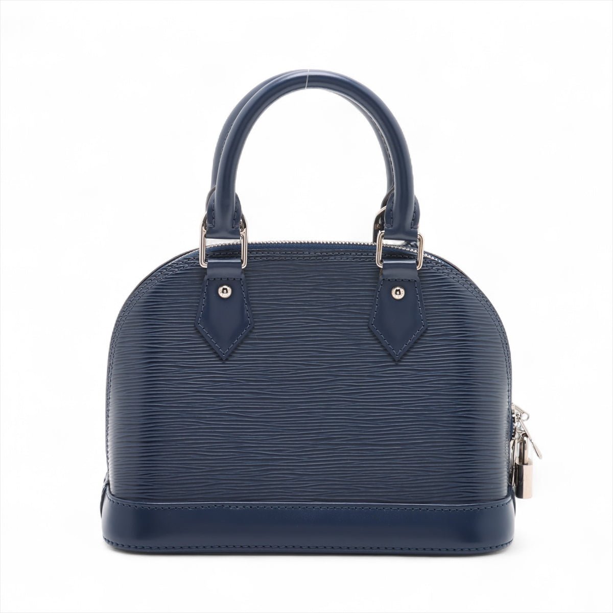 Second hand Louis Vuitton Alma BB Epi Leather Top - handle Handbag Navy - Tabita Bags