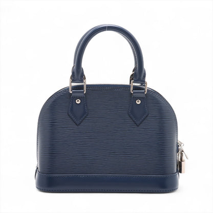 Second hand Louis Vuitton Alma BB Epi Leather Top - handle Handbag Navy - Tabita Bags