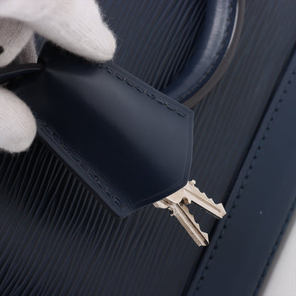 Second hand Louis Vuitton Alma BB Epi Leather Top - handle Handbag Navy - Tabita Bags