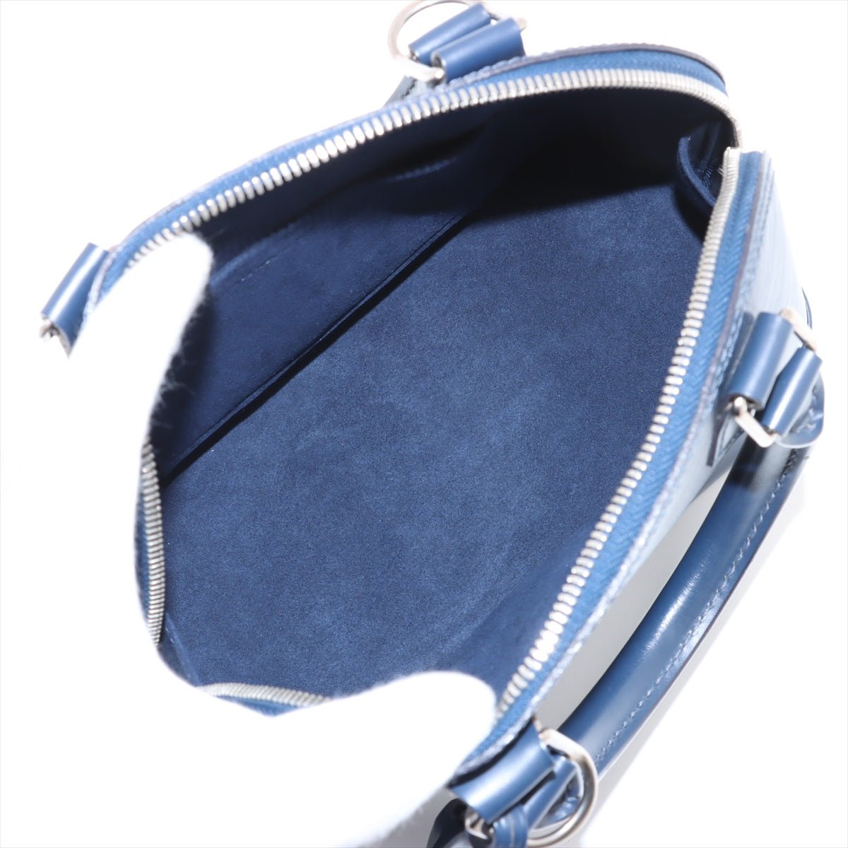 Second hand Louis Vuitton Alma BB Epi Leather Top - handle Handbag Navy - Tabita Bags