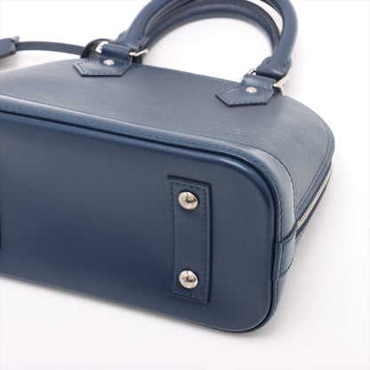 Second hand Louis Vuitton Alma BB Epi Leather Top - handle Handbag Navy - Tabita Bags