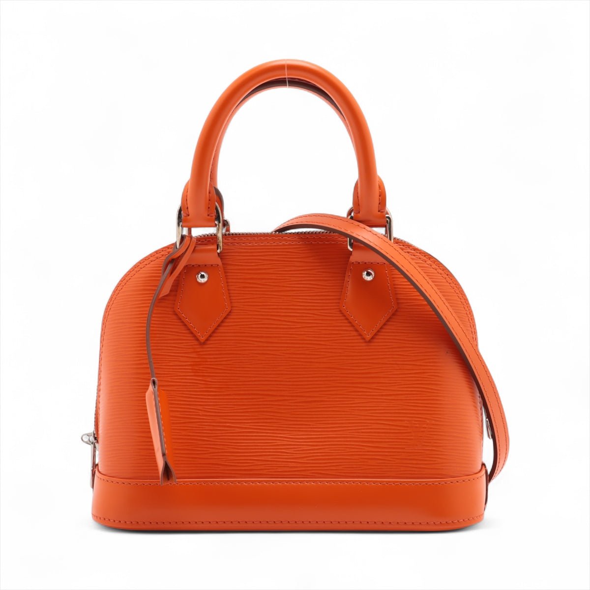 Second hand Louis Vuitton Alma BB Epi Leather Top - handle Handbag Orange - Tabita Bags