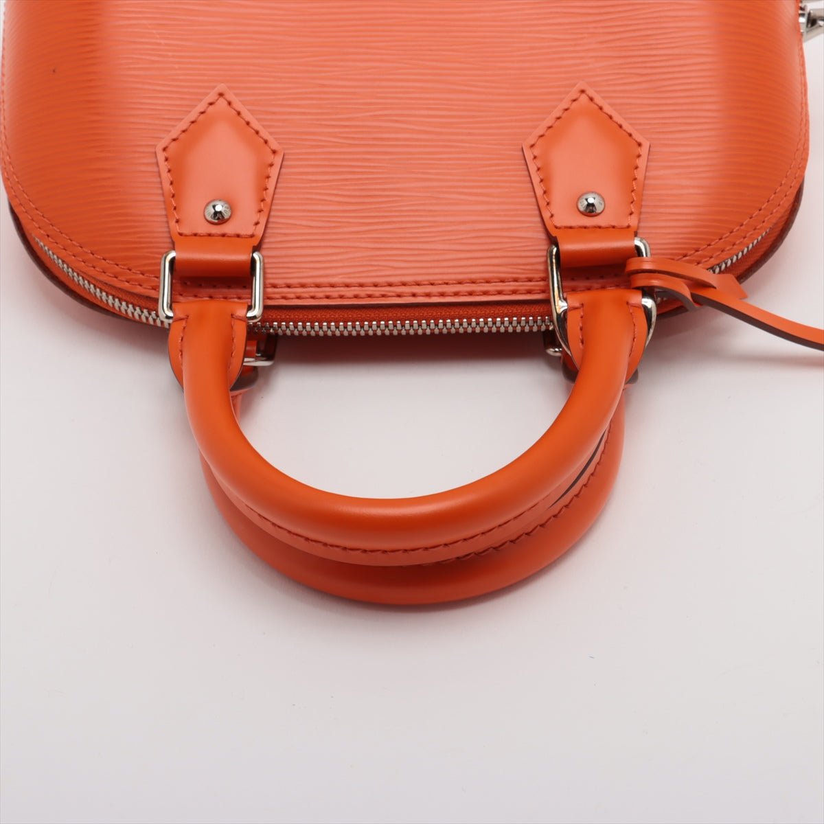 Second hand Louis Vuitton Alma BB Epi Leather Top - handle Handbag Orange - Tabita Bags