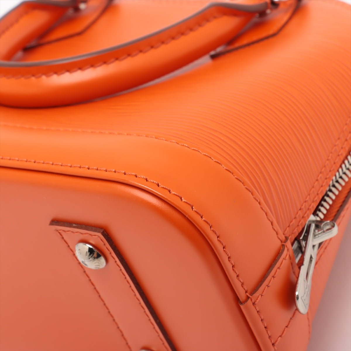 Second hand Louis Vuitton Alma BB Epi Leather Top - handle Handbag Orange - Tabita Bags