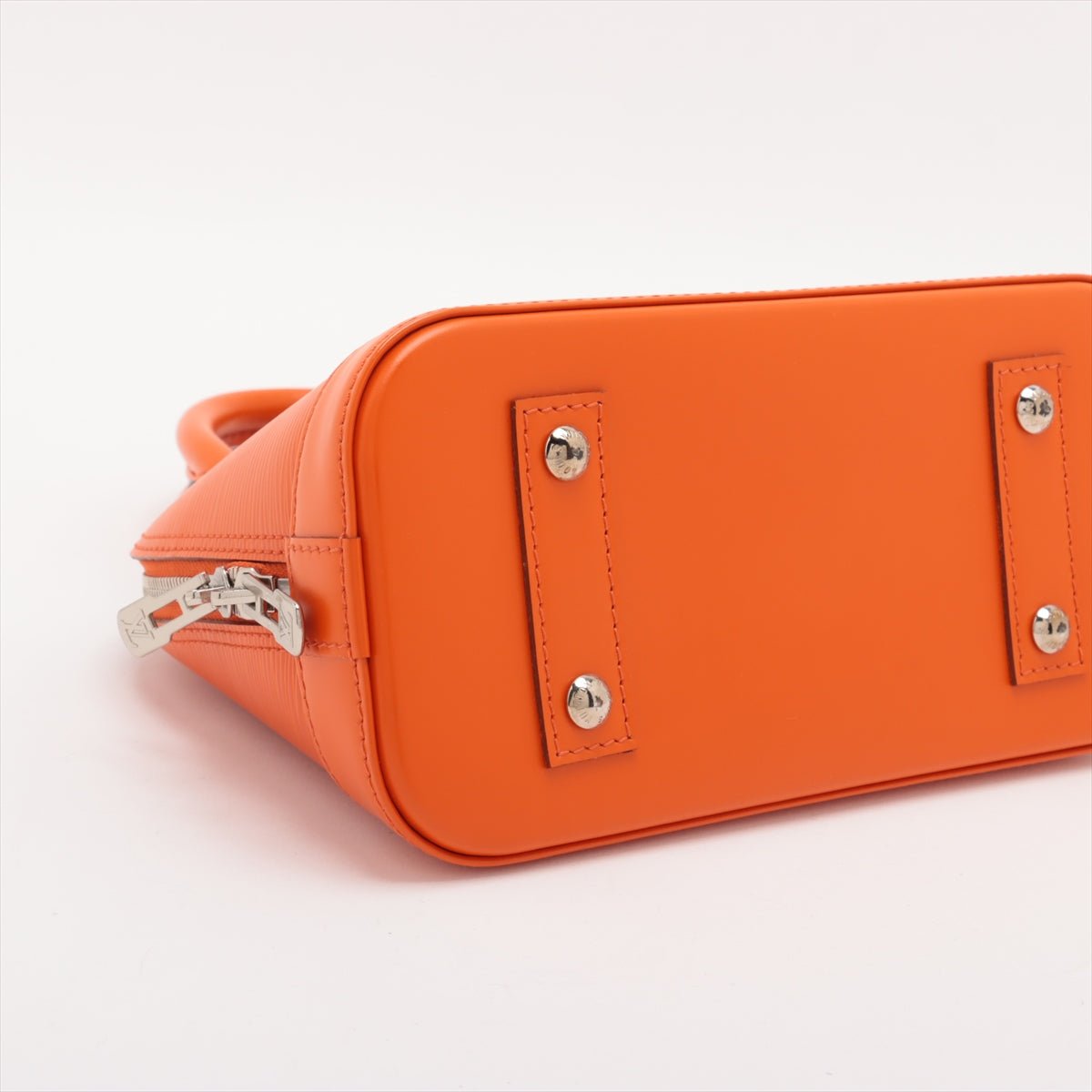 Second hand Louis Vuitton Alma BB Epi Leather Top - handle Handbag Orange - Tabita Bags