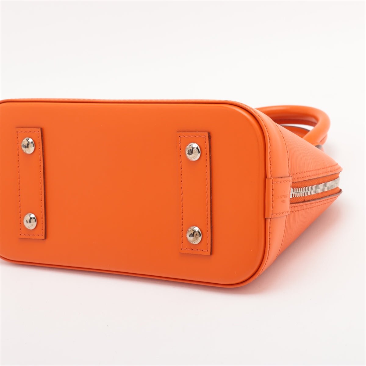 Second hand Louis Vuitton Alma BB Epi Leather Top - handle Handbag Orange - Tabita Bags