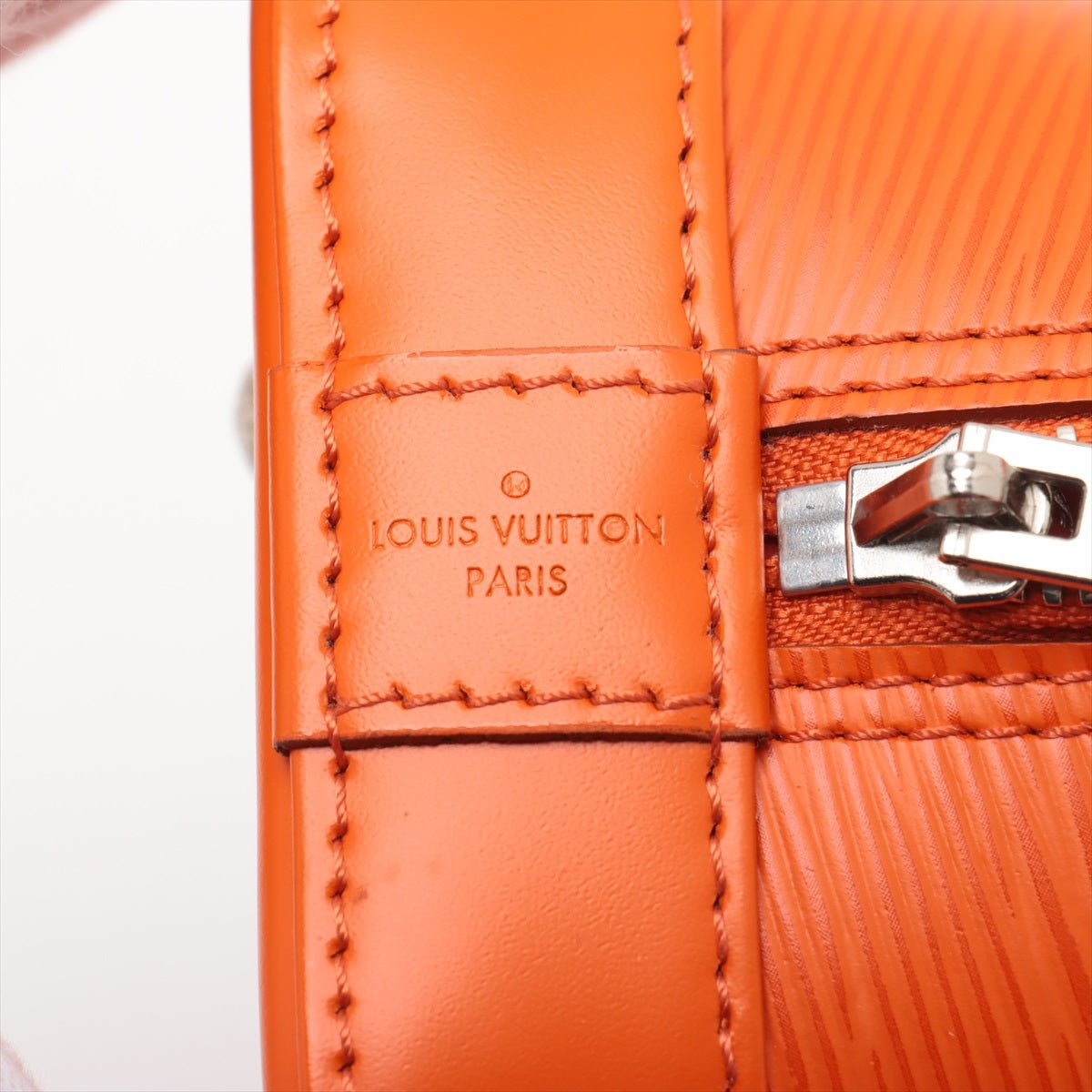 Second hand Louis Vuitton Alma BB Epi Leather Top - handle Handbag Orange - Tabita Bags