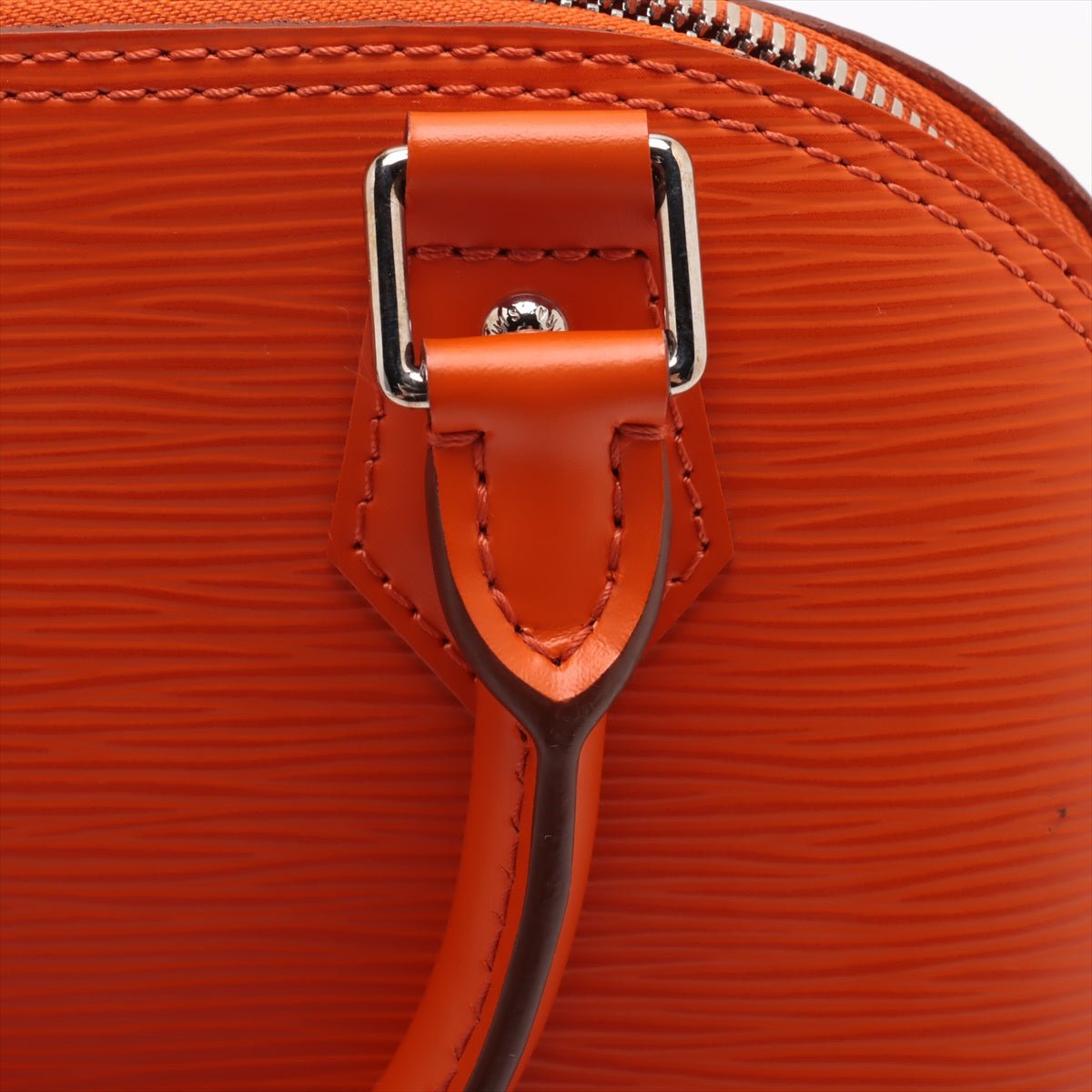 Second hand Louis Vuitton Alma BB Epi Leather Top - handle Handbag Orange - Tabita Bags
