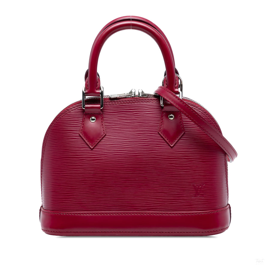 Second hand Louis Vuitton Alma BB Epi Leather Top - Handle Handbag Pink - Tabita Bags