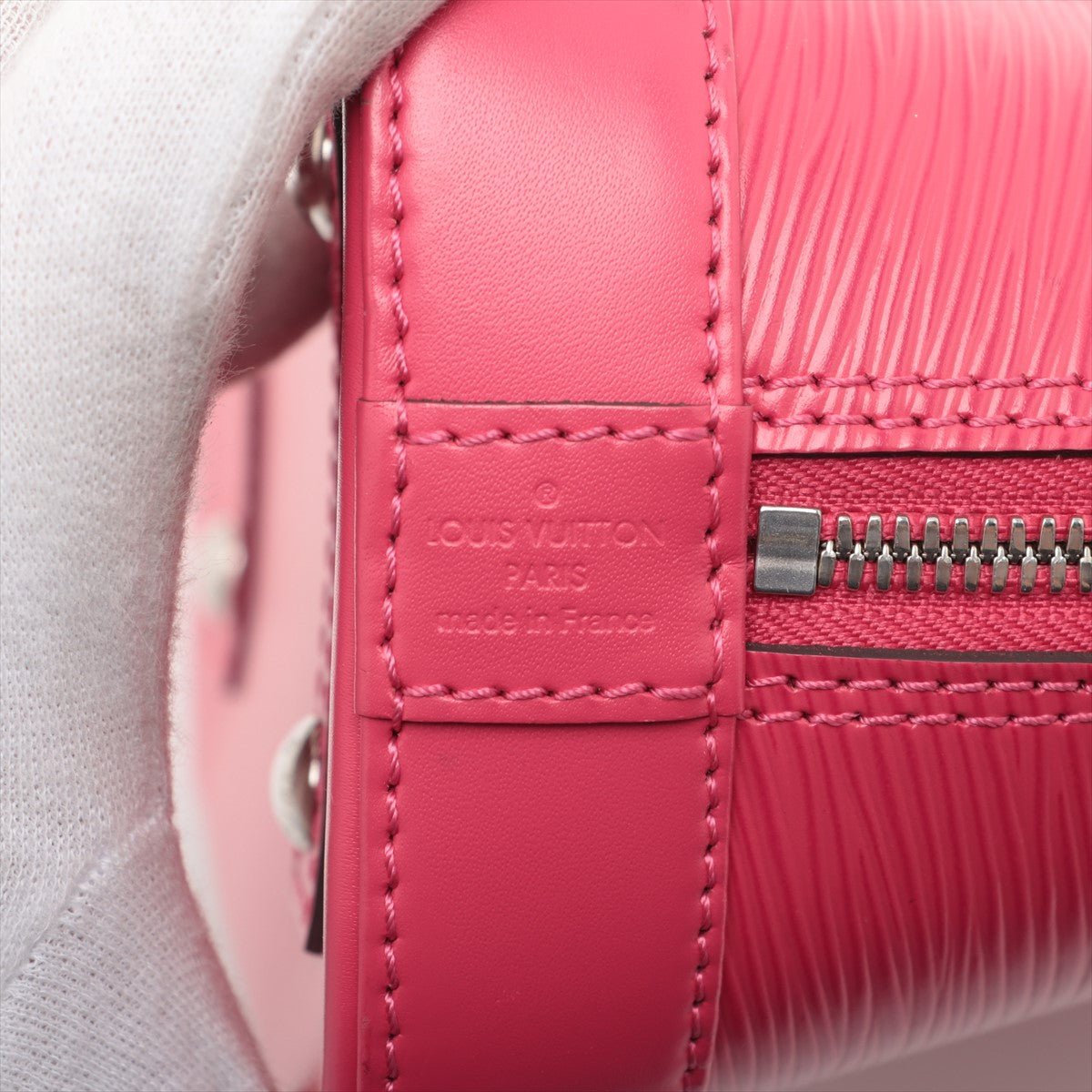 Second hand Louis Vuitton Alma BB Epi Leather Top - handle Handbag Pink - Tabita Bags
