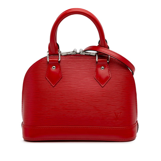 Second hand Louis Vuitton Alma BB Epi Leather Top - handle Handbag Red - Tabita Bags
