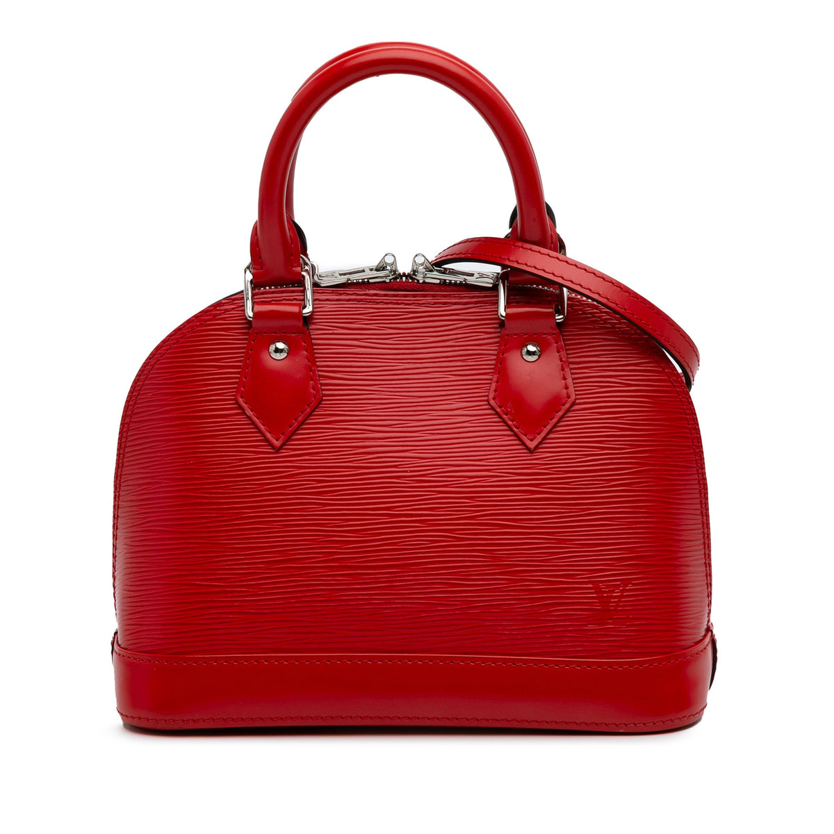 Second hand Louis Vuitton Alma BB Epi Leather Top - handle Handbag Red - Tabita Bags