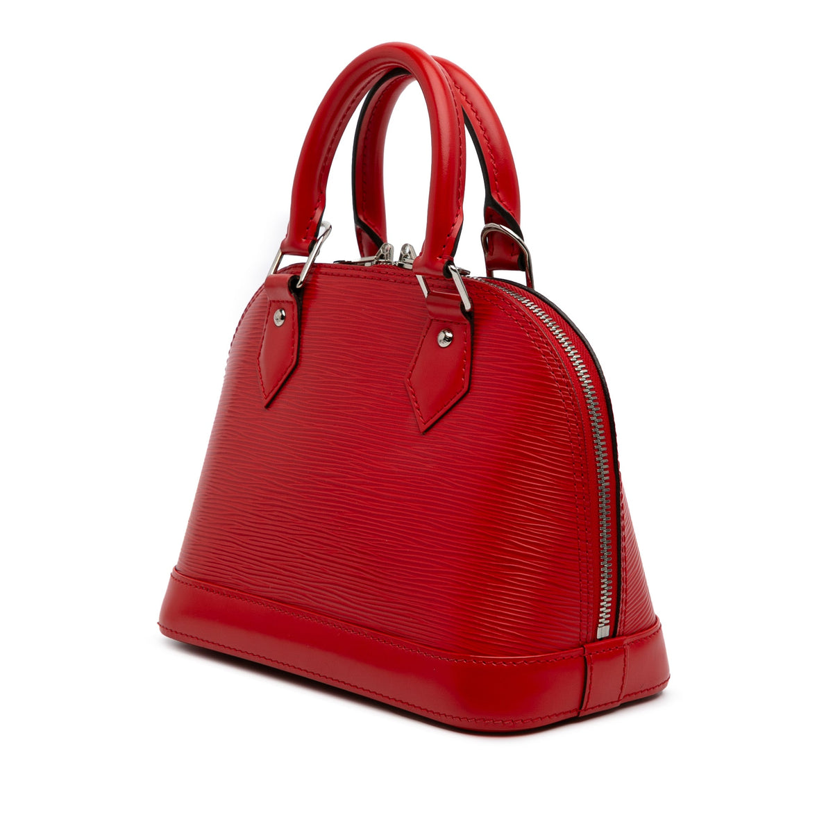 Second hand Louis Vuitton Alma BB Epi Leather Top - handle Handbag Red - Tabita Bags