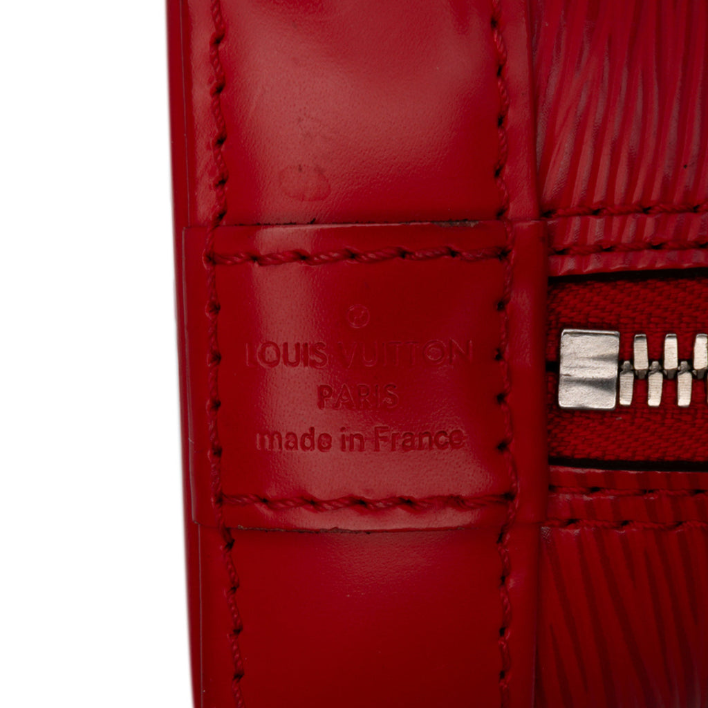 Second hand Louis Vuitton Alma BB Epi Leather Top - handle Handbag Red - Tabita Bags