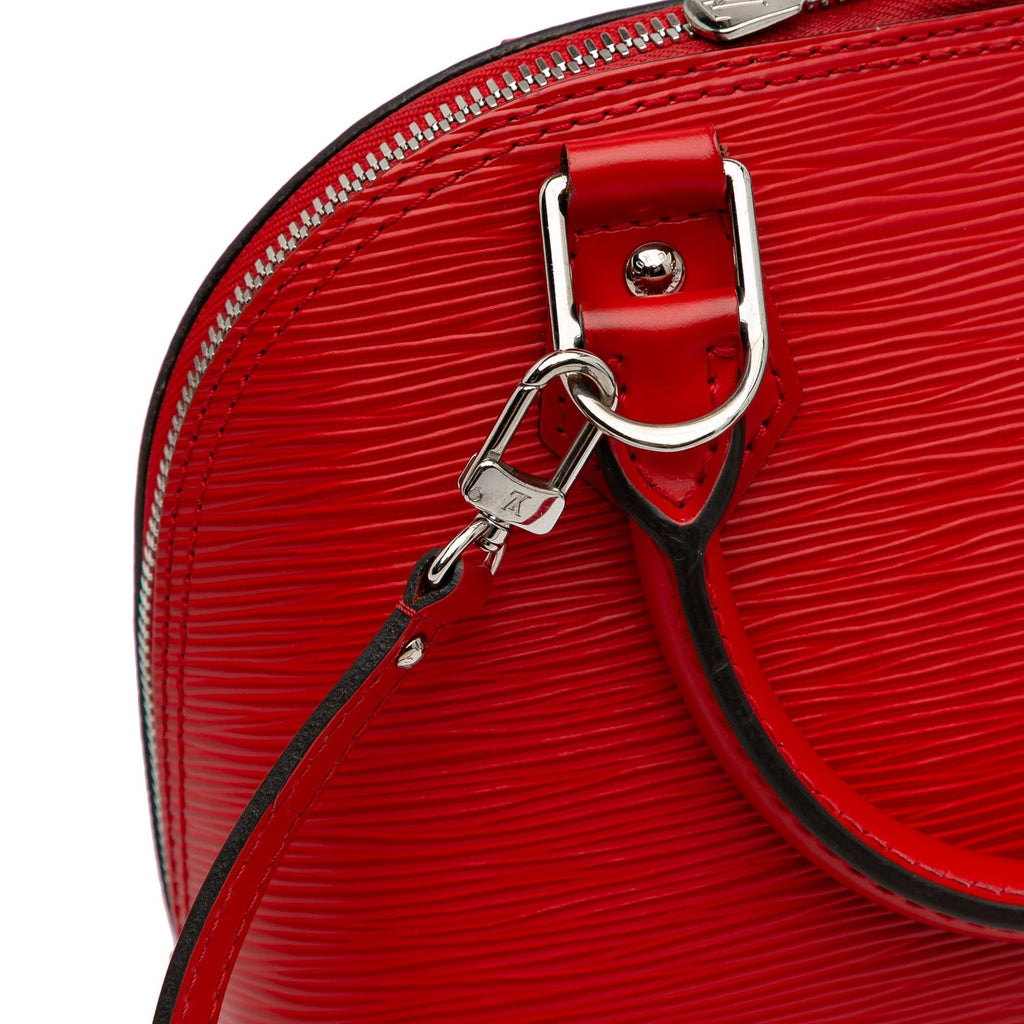 Second hand Louis Vuitton Alma BB Epi Leather Top - handle Handbag Red - Tabita Bags