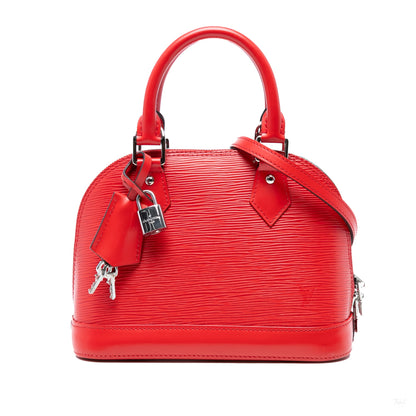 Second hand Louis Vuitton Alma BB Epi Leather Top - handle Handbag Red - Tabita Bags