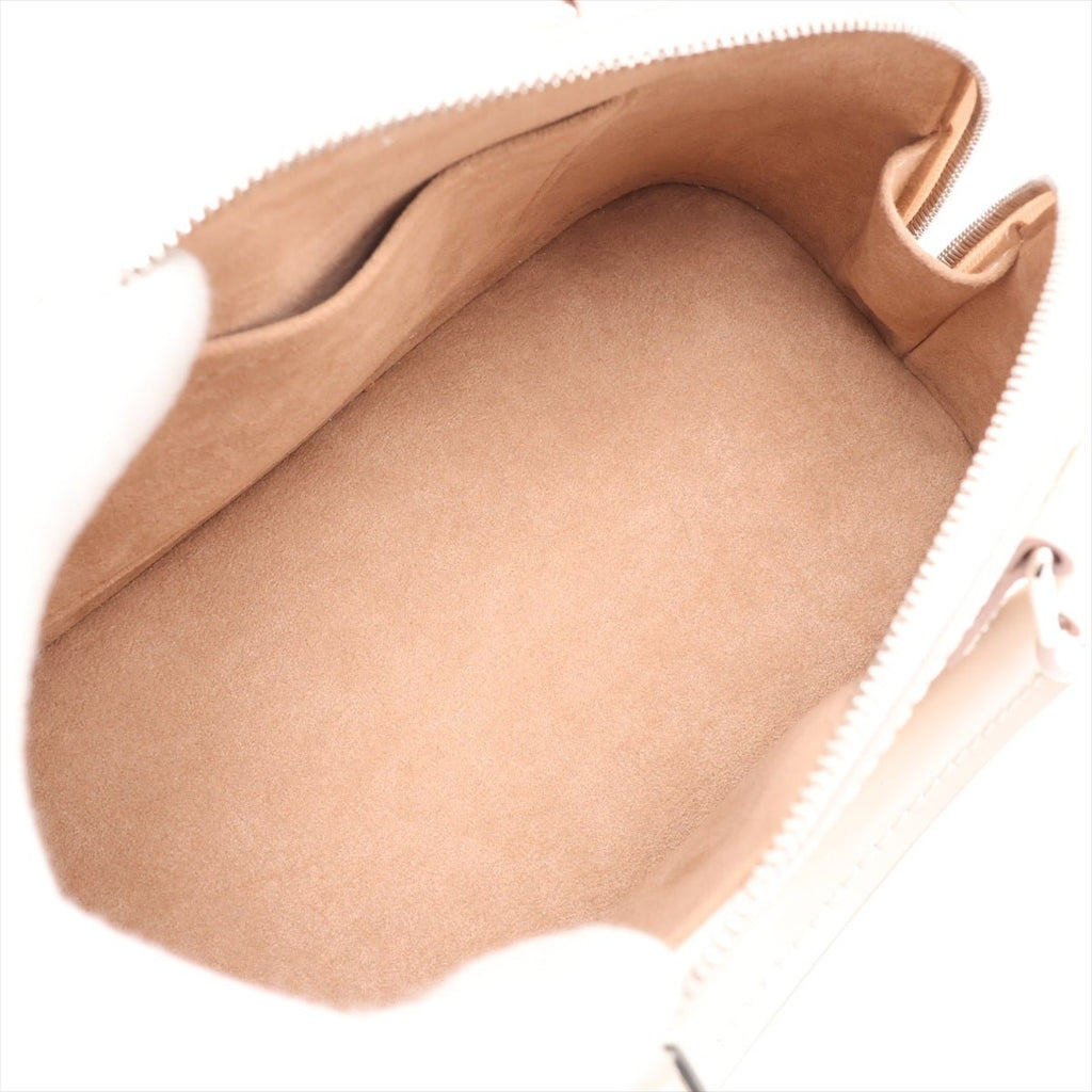 Second hand Louis Vuitton Alma BB Epi Leather Top-handle Handbag White - Tabita Bags