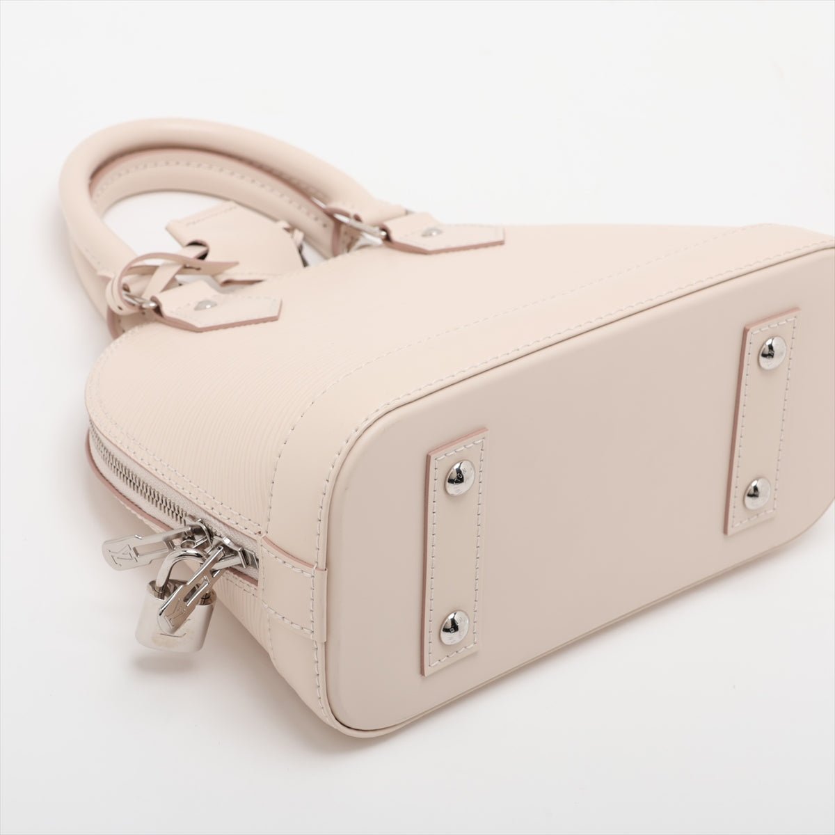 Second hand Louis Vuitton Alma BB Epi Leather Top-handle Handbag White - Tabita Bags