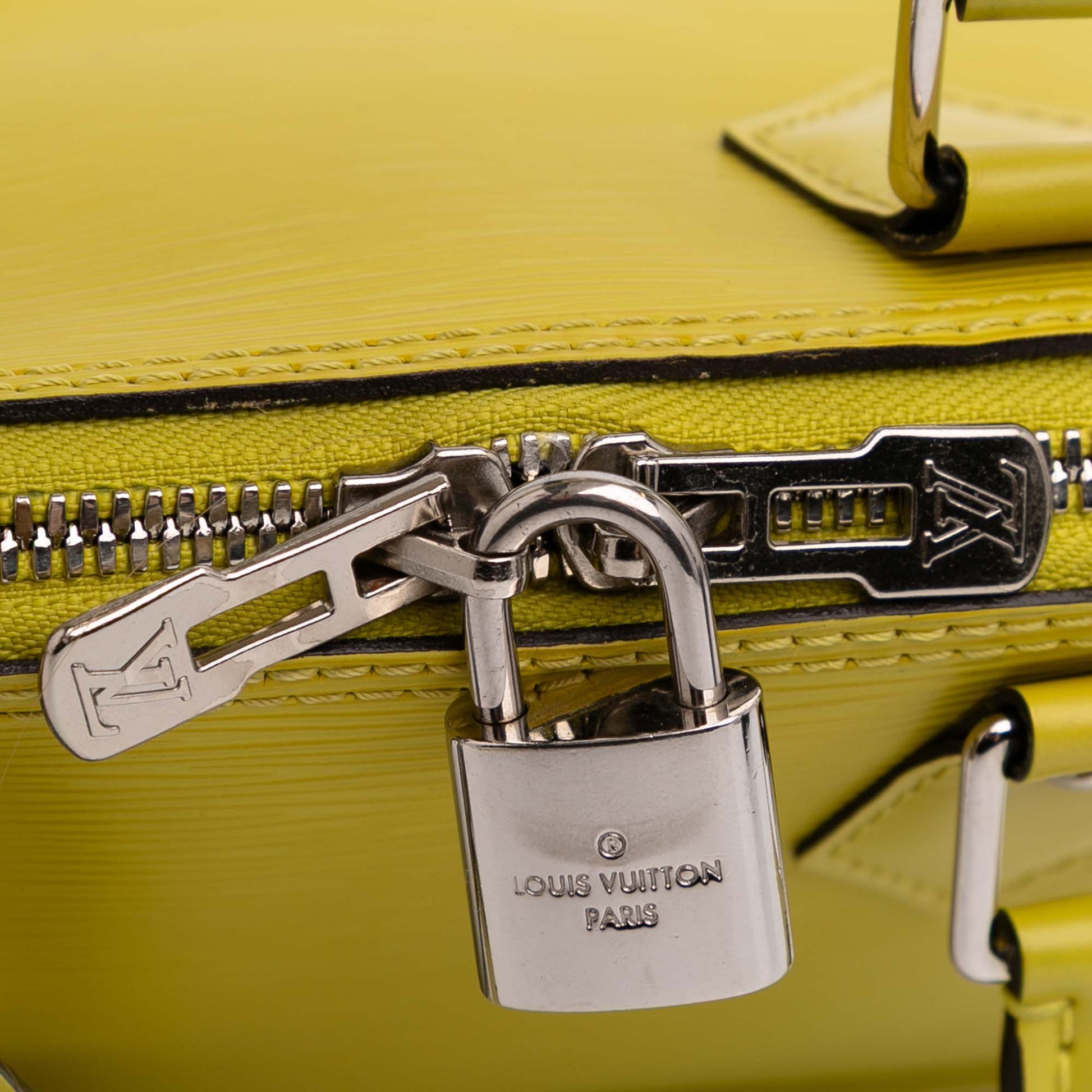 Second hand Louis Vuitton Alma BB Epi Leather Top - handle Handbag Yellow - Tabita Bags