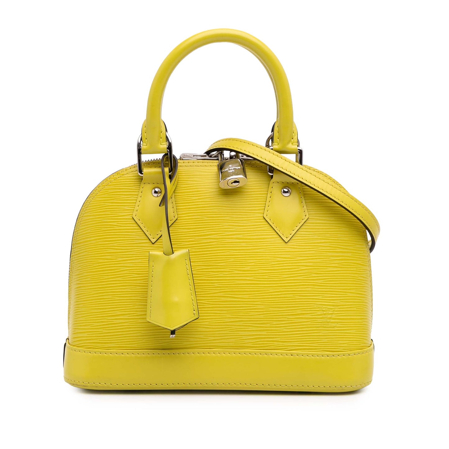 Second hand Louis Vuitton Alma BB Epi Leather Top - handle Handbag Yellow - Tabita Bags