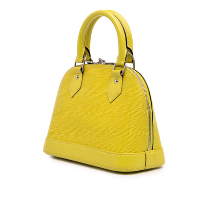 Second hand Louis Vuitton Alma BB Epi Leather Top - handle Handbag Yellow - Tabita Bags