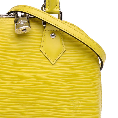 Second hand Louis Vuitton Alma BB Epi Leather Top - handle Handbag Yellow - Tabita Bags