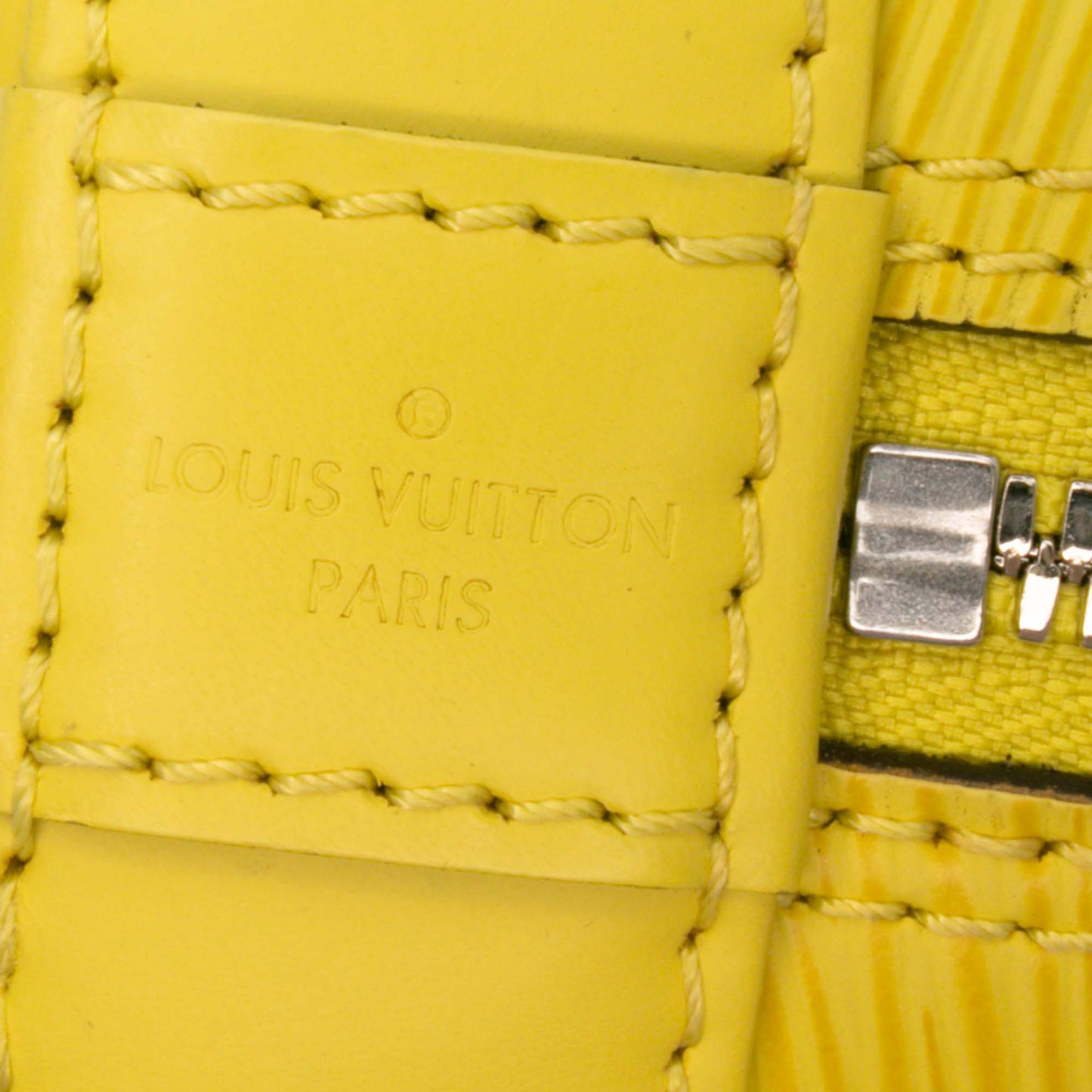 Second hand Louis Vuitton Alma BB Epi Leather Top - handle Handbag Yellow - Tabita Bags