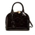 Second hand Louis Vuitton Alma BB Leather Monogram Vernis Top-handle Handbag Purple - Tabita Bags