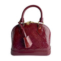 Second hand Louis Vuitton Alma BB Monogram Vernis Leather 2-Ways Top-handle Handbag Cherry Red - Tabita Bags