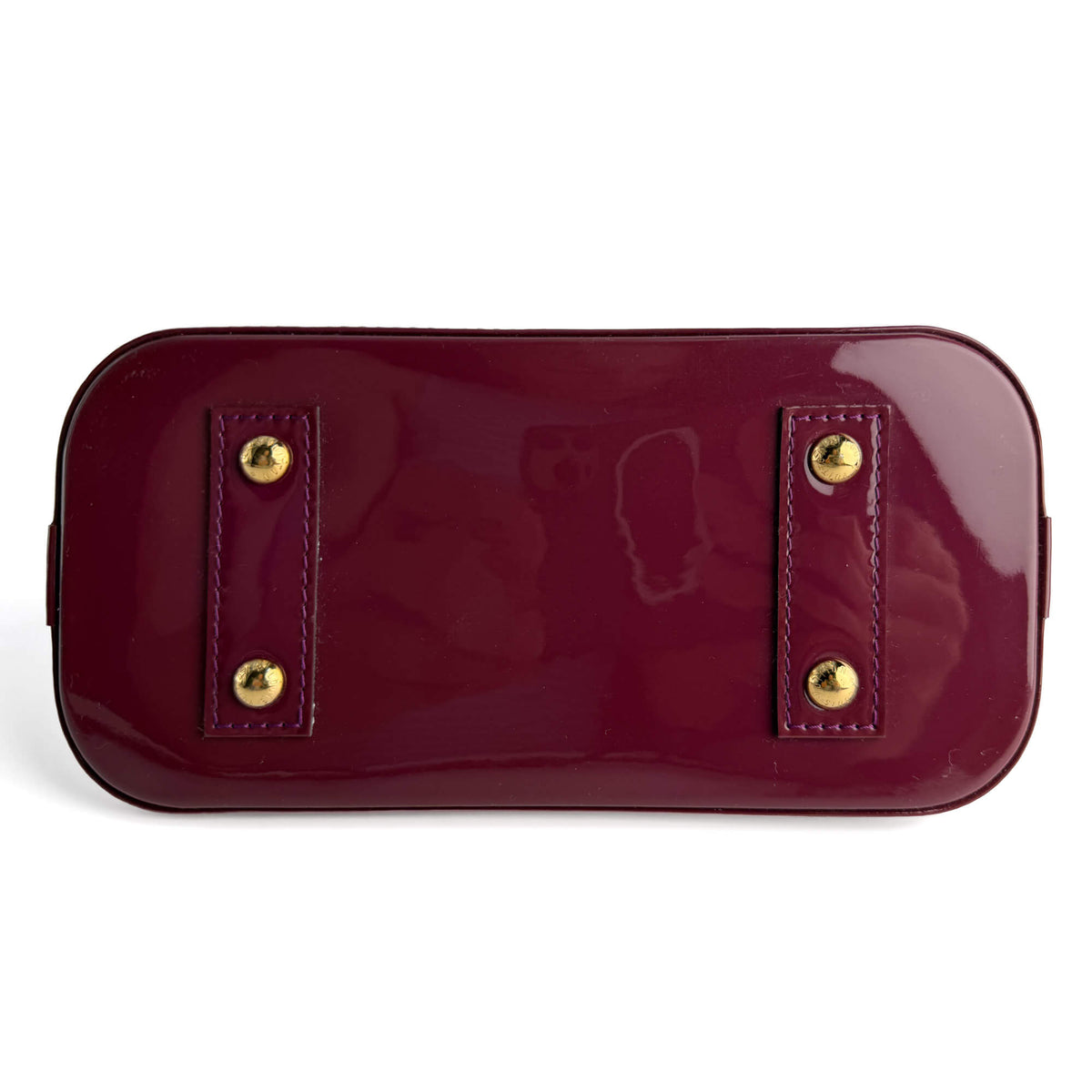 Second hand Louis Vuitton Alma BB Monogram Vernis Leather 2-Ways Top-handle Handbag Cherry Red - Tabita Bags